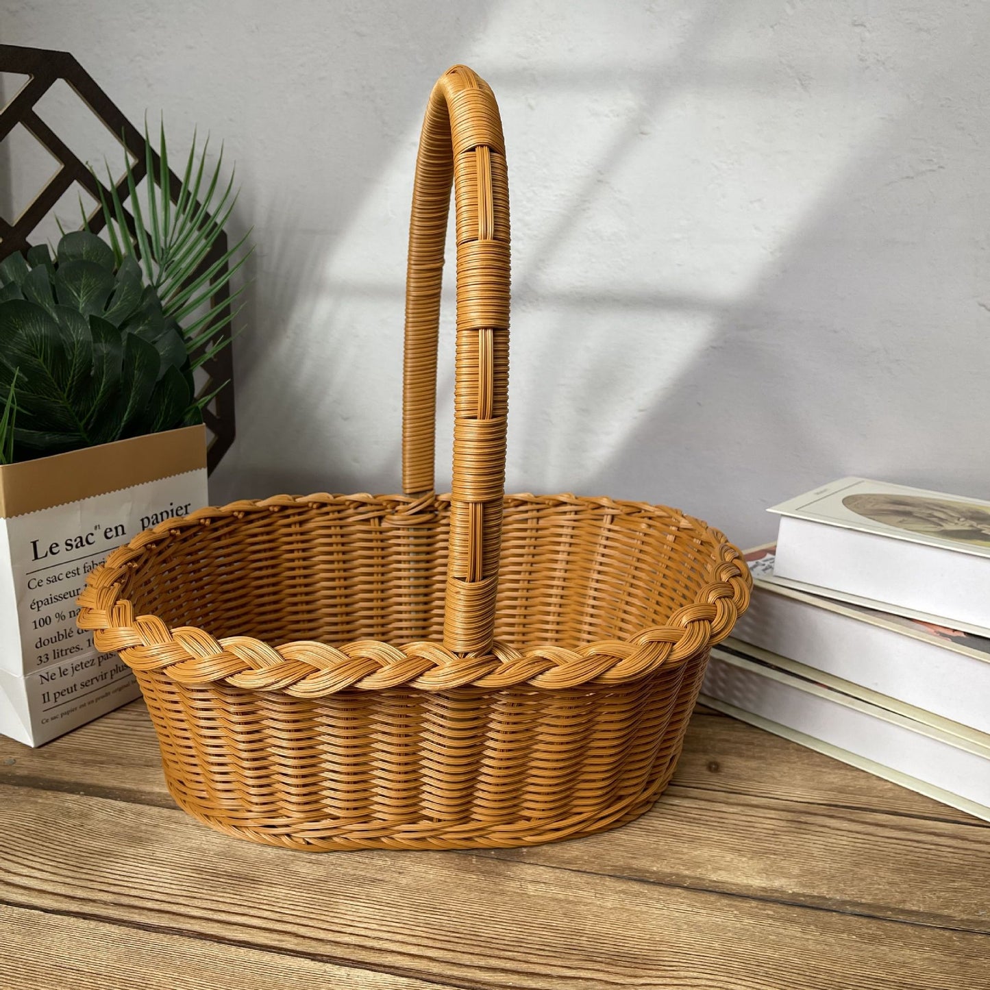 Damen eleganter geflochtener Einkaufskorb Brehn