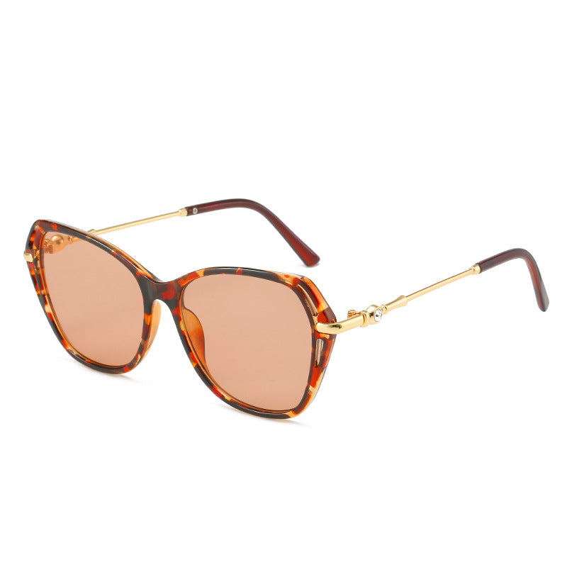 Damen modische Cat-Eye Sonnenbrille mit elegantem Metallrahmen Brehn