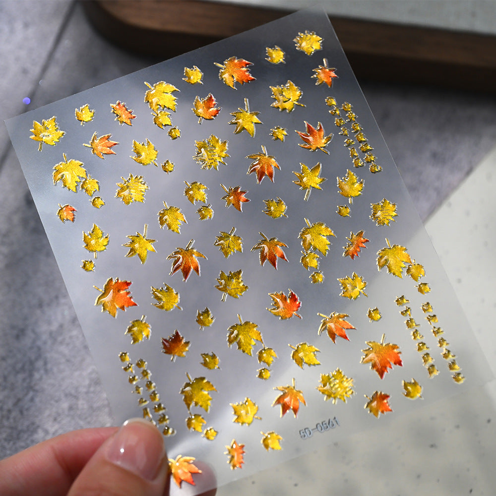 Herbstblatt Nagelkunst Aufkleber