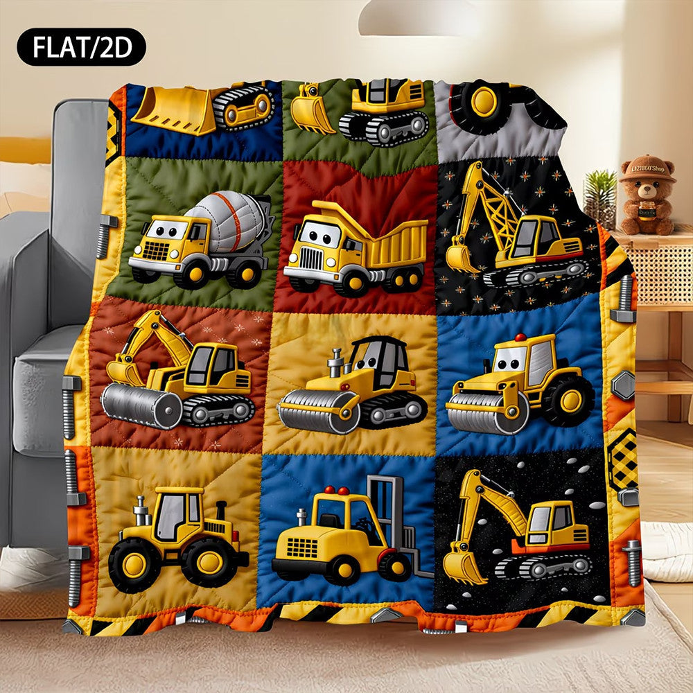 Baustellen-Themen Fleece-Wurfdecke