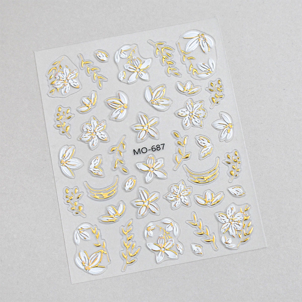 Blumen Nagelkunst Aufkleber Set