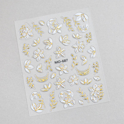 Blumen Nagelkunst Aufkleber Set