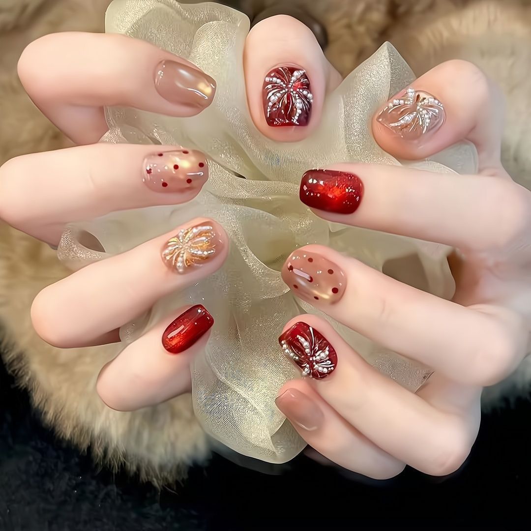 Künstlerisches Press-On Nageldesign-Set Brehn