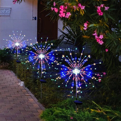 Solarbetriebene LED Feuerwerk Gartensteckerlichter mit Funkelburst-Design Brehn