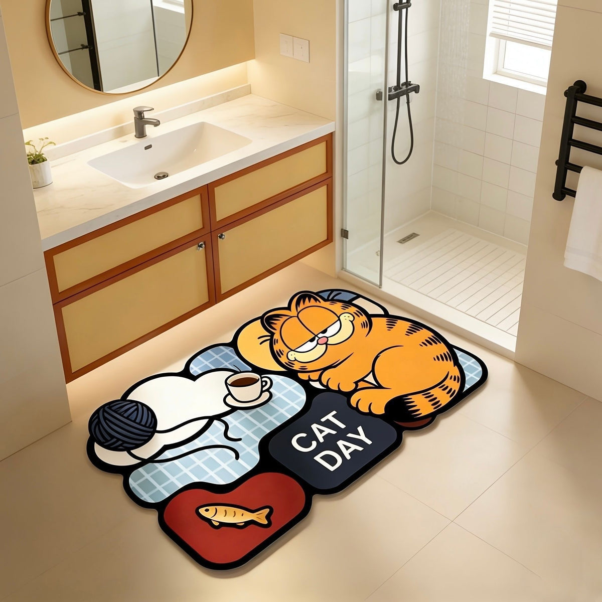 Cartoon-Katzen-Themen-Toiletten-Badezimmermatte