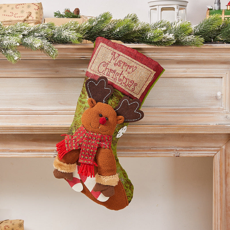 Festlicher Weihnachtsstrumpf mit Nostalgischem Design Brehn