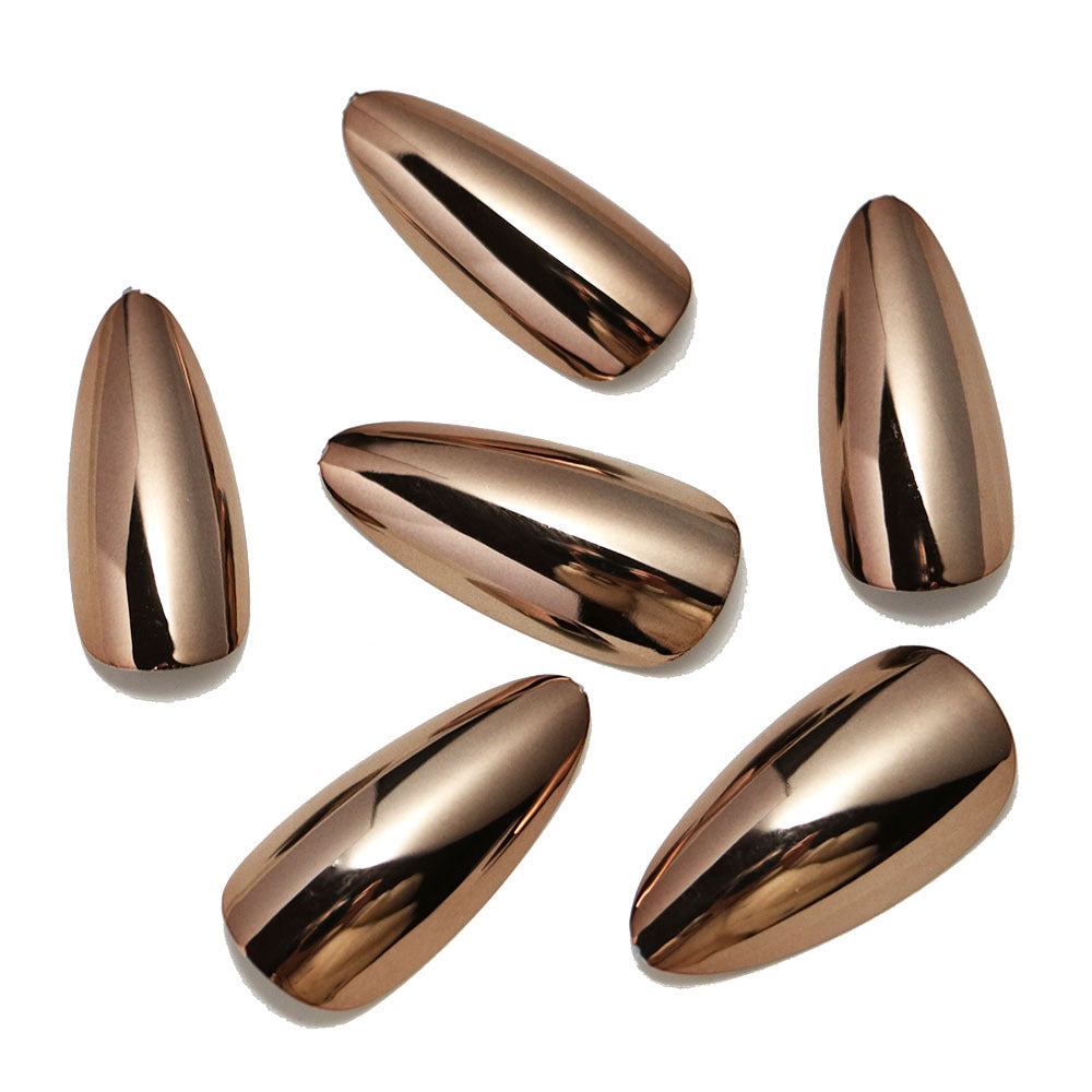 Metallic Stiletto Press-On Nails Brehn