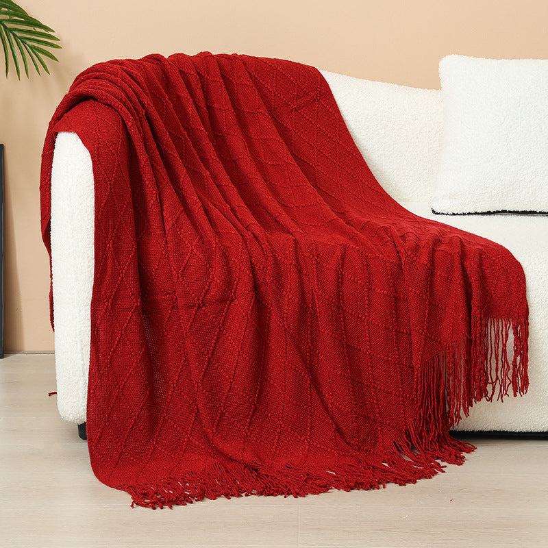 Damen Elegante und stilvolle Wohn- und Kuscheldecke mit Fransen Brehn