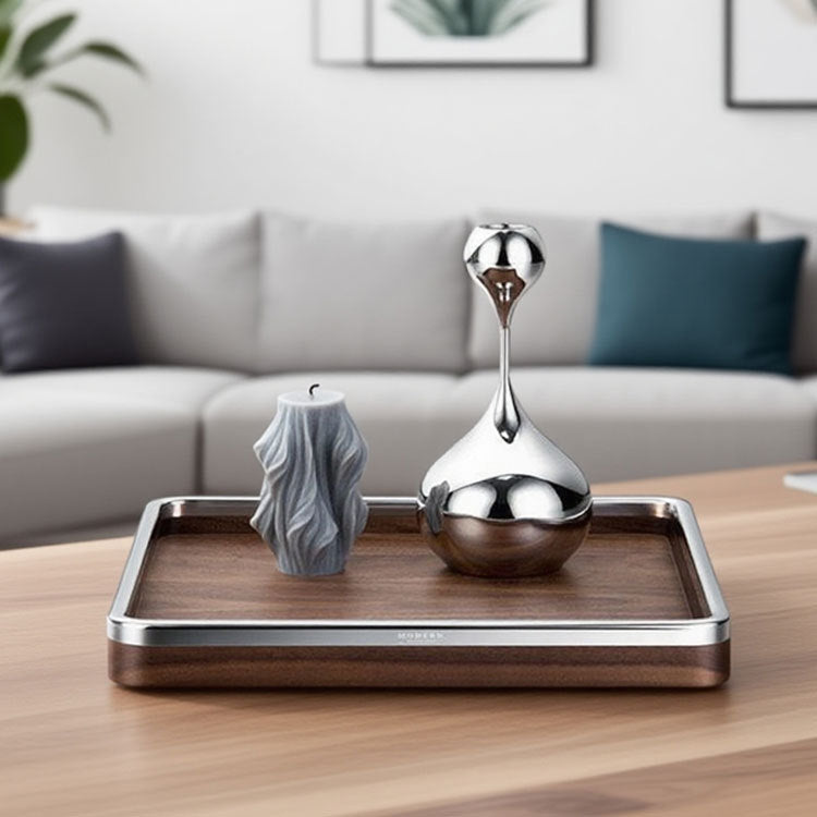 Elegante Holzservierplatte