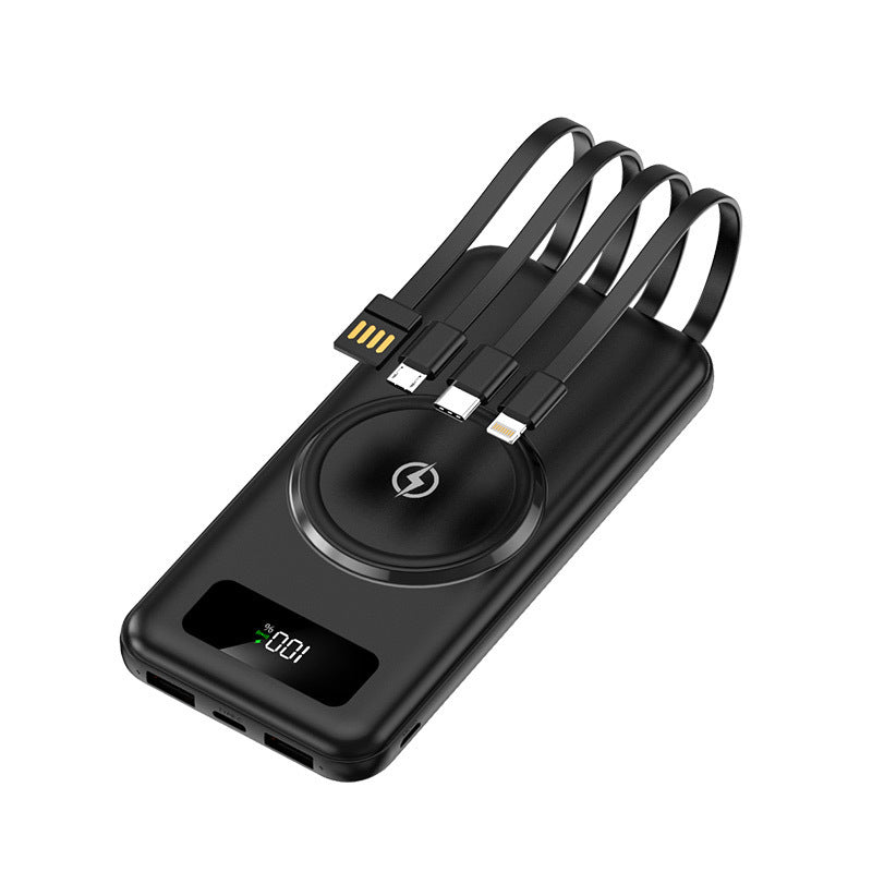 Tragbare Powerbank mit Multifunktionsladekabel und digitaler Anzeige Brehn