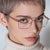 Damen modische rechteckige Brille mit stilvollem Metallrahmen Brehn