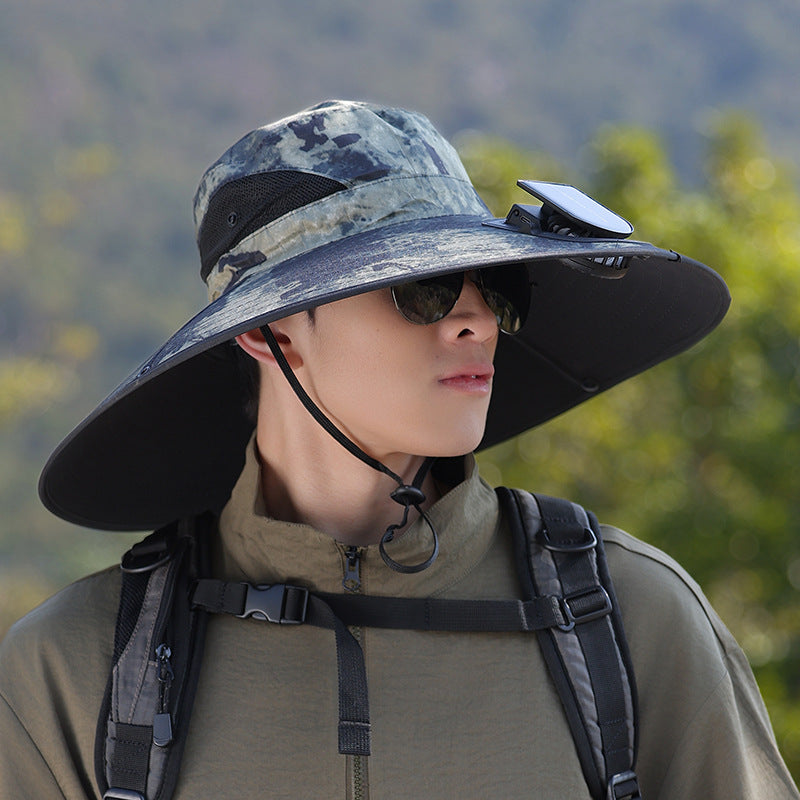 breite Krempe Outdoor-Sonnenhut mit UV-Schutz, atmungsaktivem Netz und verstellbarem Kinnriemen Brehn