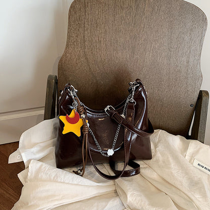 Premium-Leder-Slouch-Umhängetasche