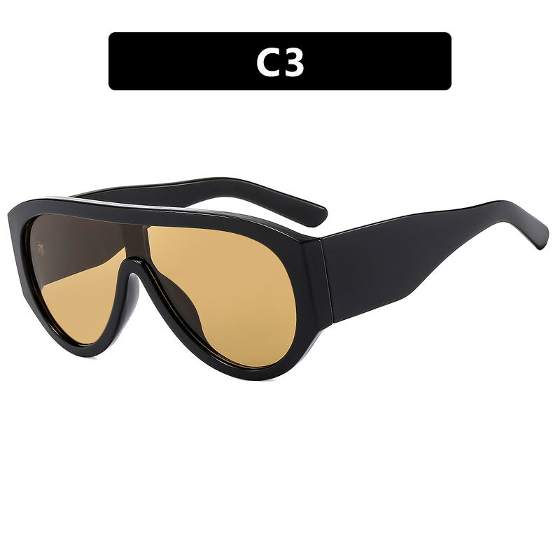 Damen modische Sichtschutz-Sonnenbrille mit breitem glamourösem Rahmen und UV-Schutz Brehn