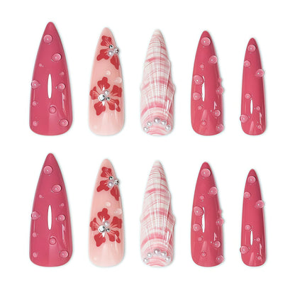 Premium Floral Stiletto Nail Enhancements Brehn