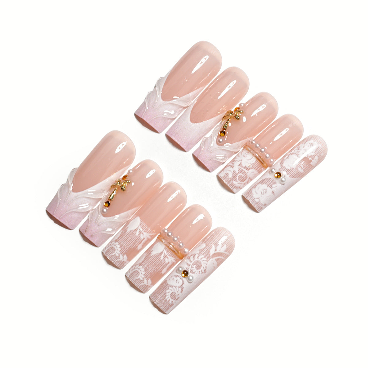 Elegantes dekoratives Press-On-Nagelset
