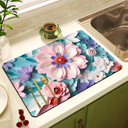 Blumenmuster Anti-Rutsch Küchenmatte