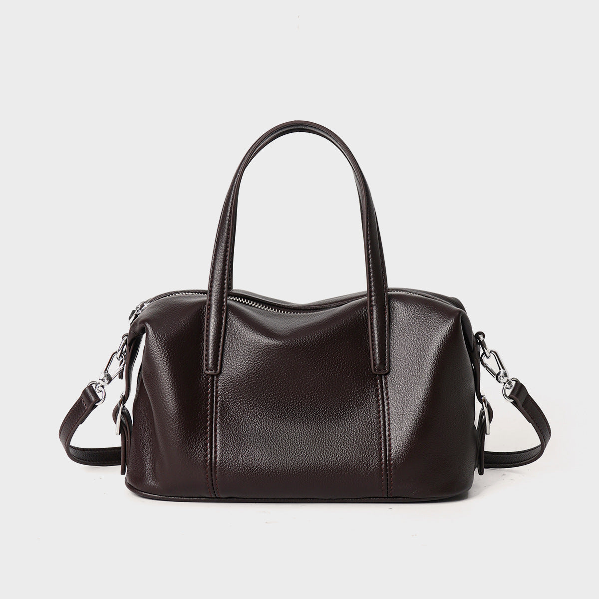 Strukturierte Fass-Top-Handle-Satchel mit abnehmbarem Crossbody-Gurt