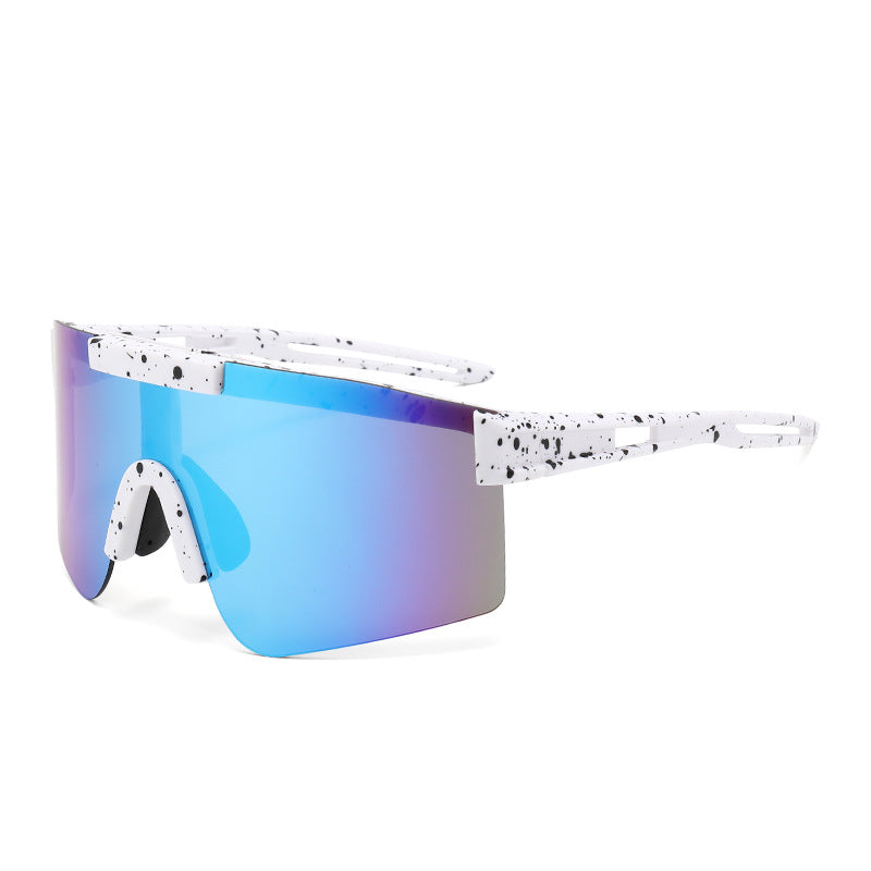 Unisex Sportive Oversized Shield Sonnenbrille Brehn