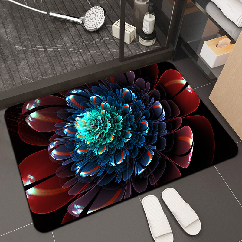 Floral Design Memory Foam Badteppich Brehn