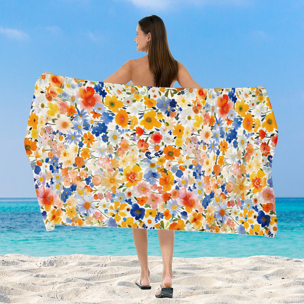 Strandtuch mit elegantem floralem Aquarelldesign Brehn