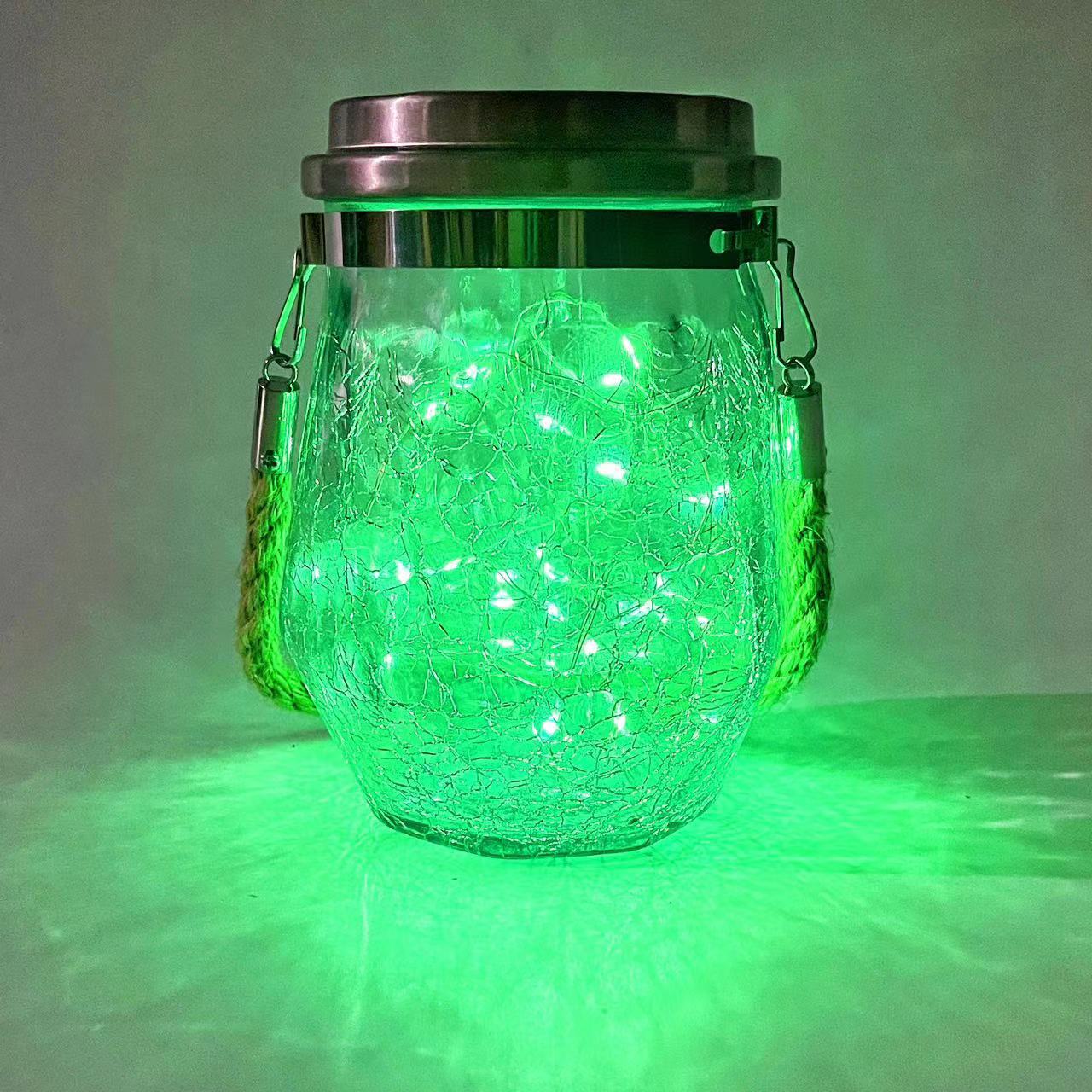 Zeitgenössische kreative Crackle-Glasflasche Stern-Dekor LED Solar-Lichterkette für den Außenbereich Patio | Brehn