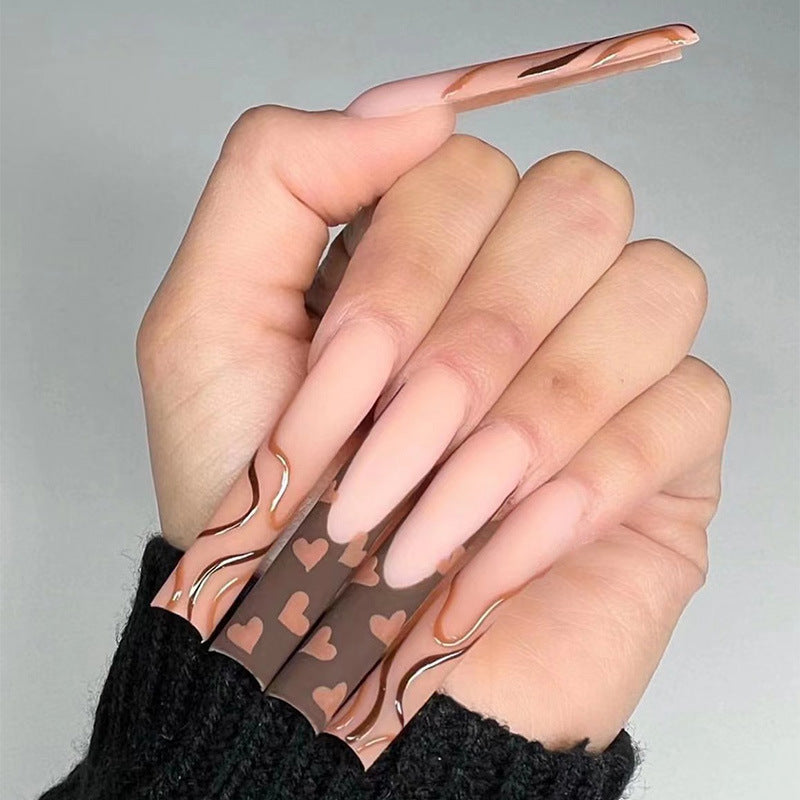 Trendige Herz-Design Press-On Nagel Tipps Brehn