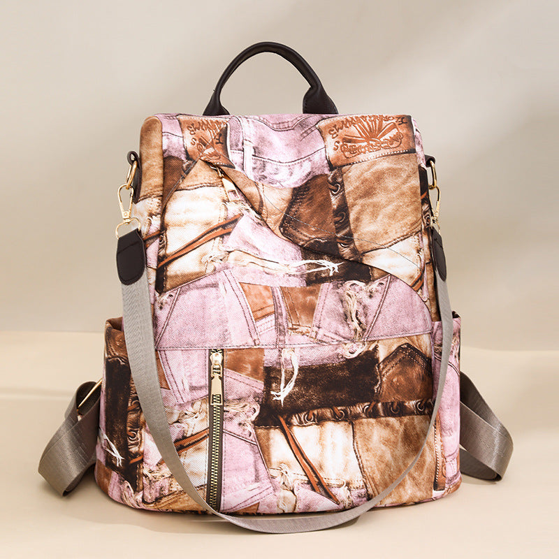 Stylischer Denim-Muster-Rucksack Brehn