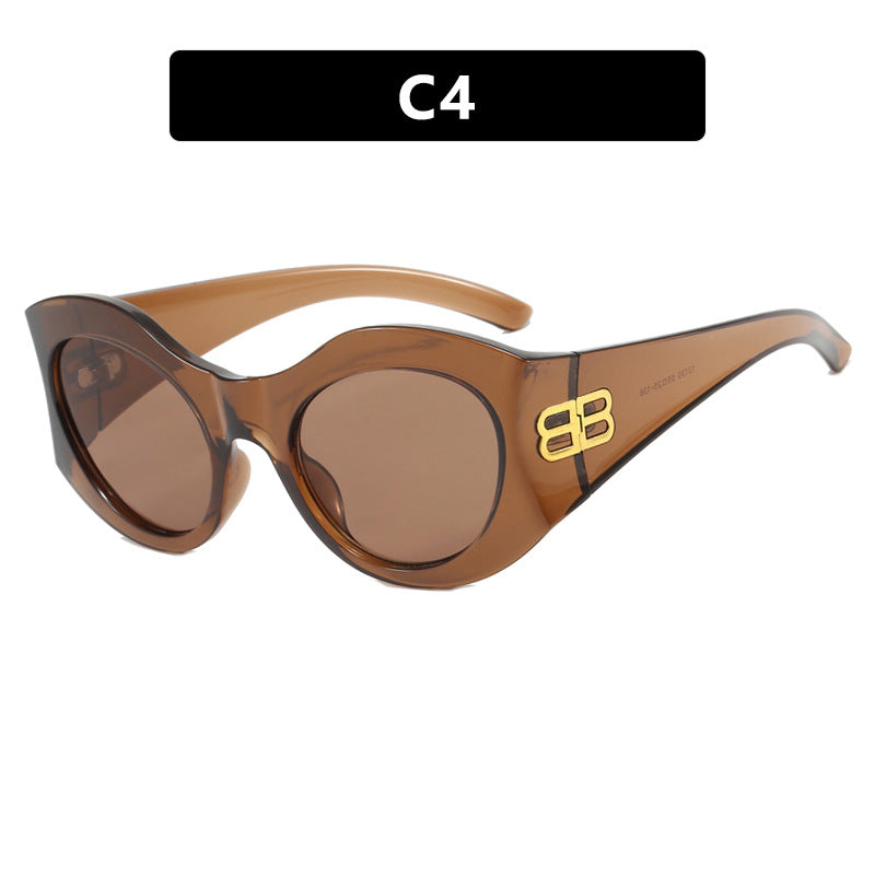 Damen stilvolle Cat-Eye Sonnenbrille mit hochglänzendem Design und schützenden Gläsern Brehn