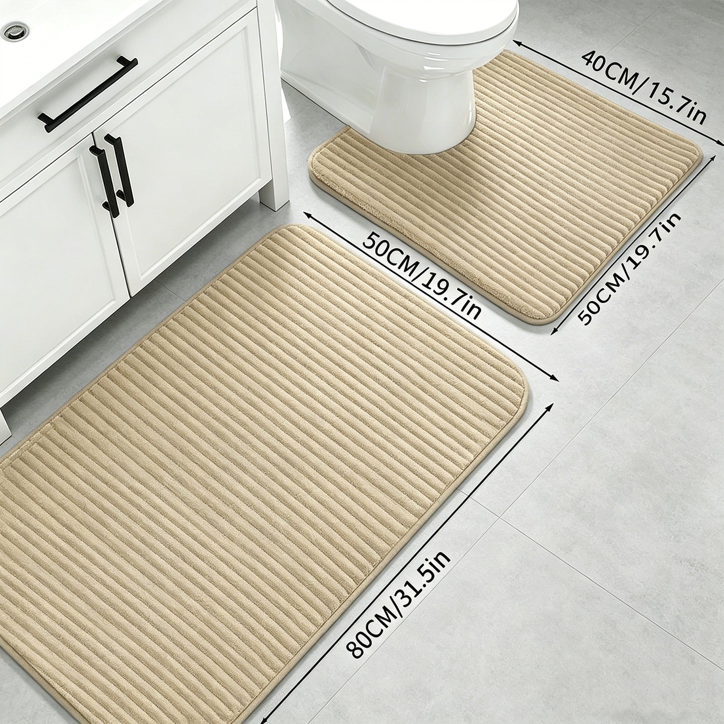 Plüsch-Badezimmermatte-Set Brehn