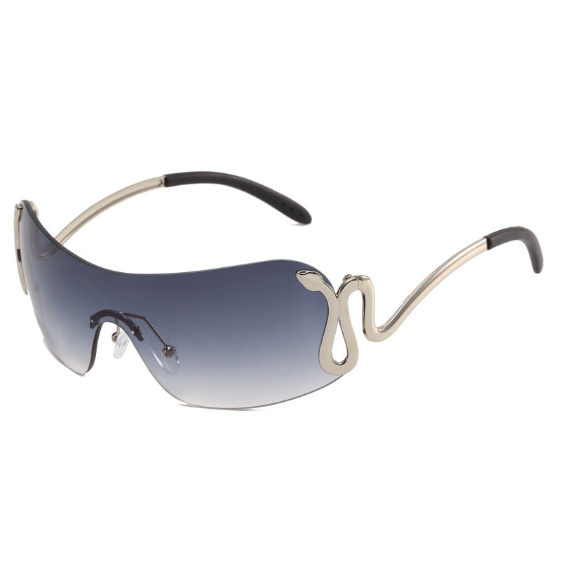 Damen futuristische Sonnenbrille mit elegantem Schwan-Design Brehn