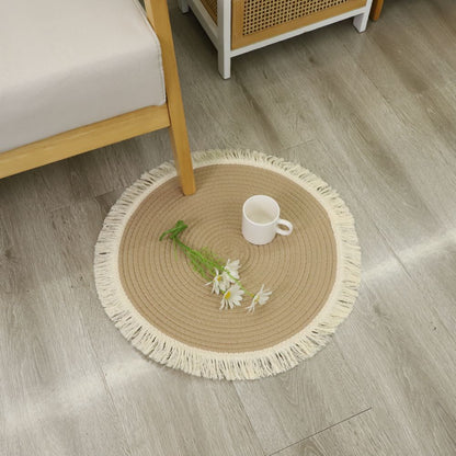 Runderteppich mit gefranstem Design
