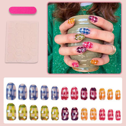 Kunstnagelset mit bunten Sternen-Designs Brehn