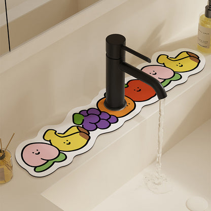 Decorative Absorbent Sink Mat with Cute Bread Cartoon Design