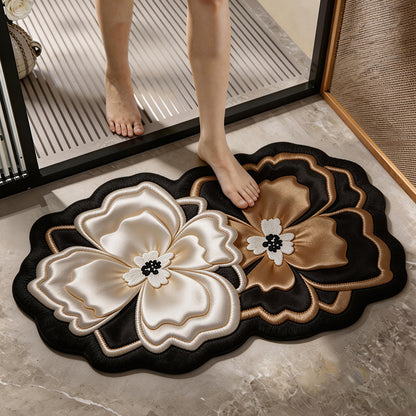 Luxuriöse Blumenmuster-Badematte
