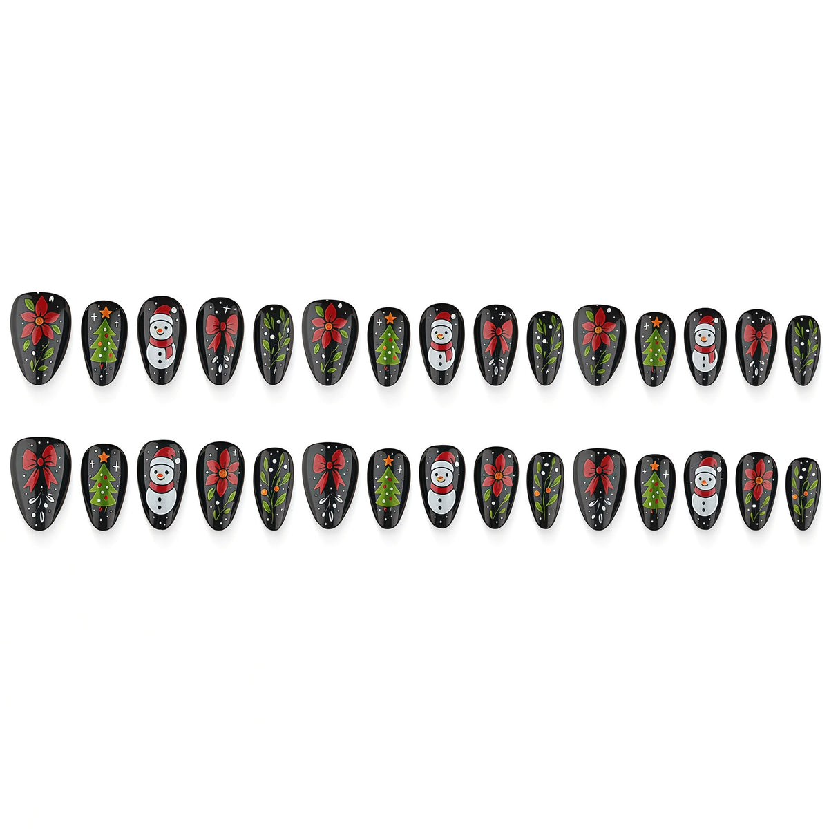 Kunstnagelset mit festlichem Weihnachtsdesign Brehn