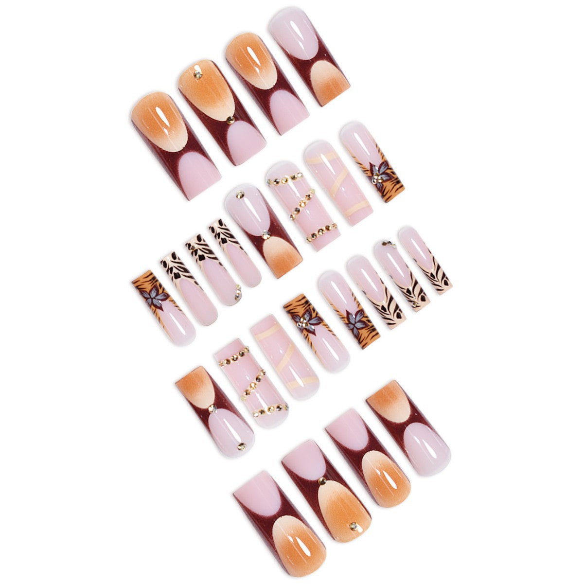 Elegantes Acryl Press-On Nagelkunst-Set Brehn