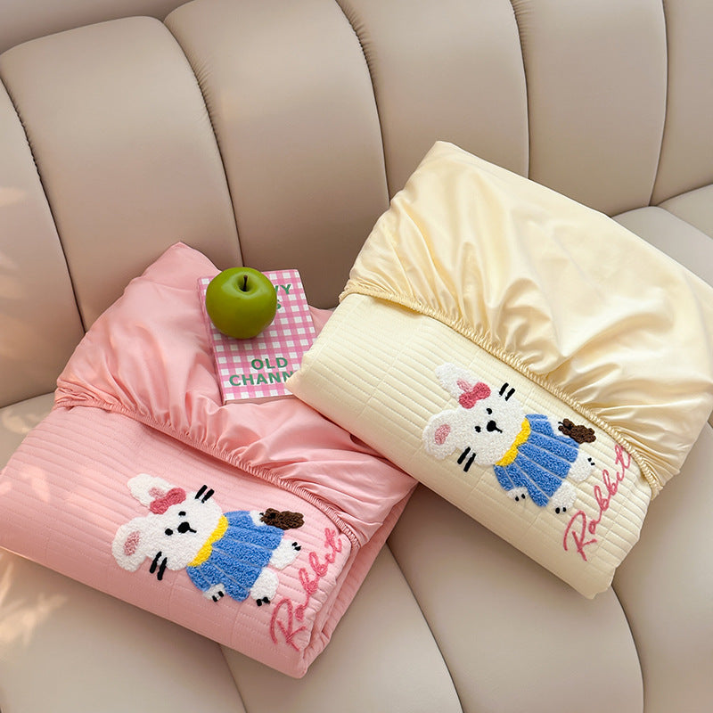 Gestepptes Fitted-Matratze-Topper mit gesticktem Panda-Motiv