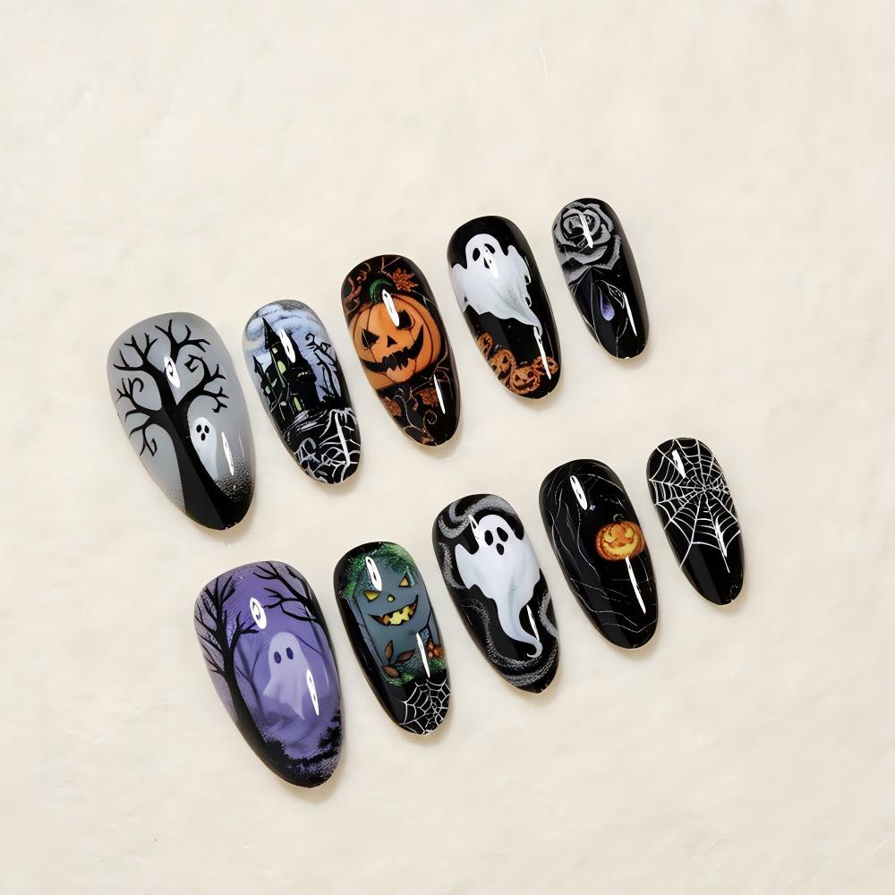 Halloween-Themen Press-On Nagelkunst Design Set Brehn