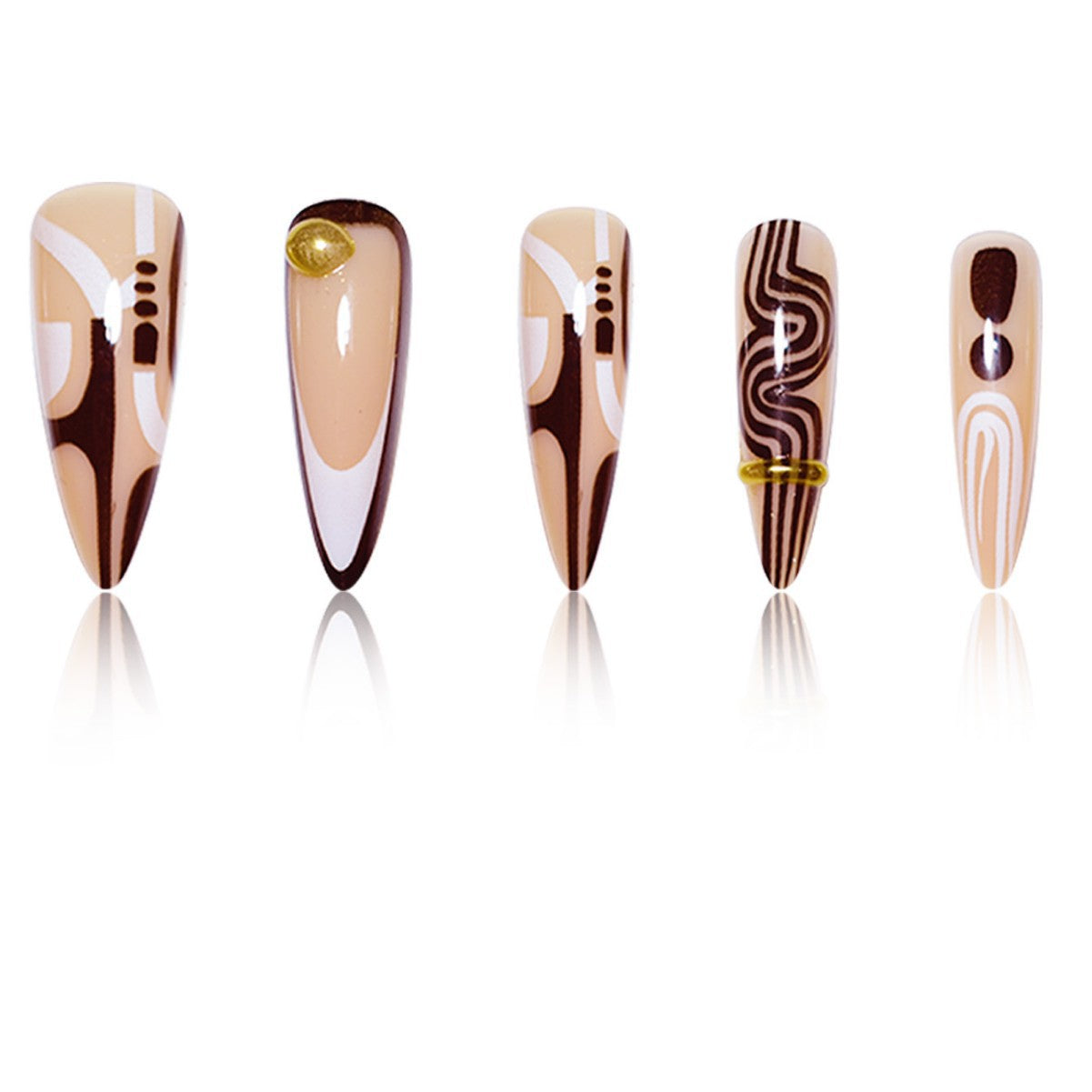 Dekorative Stiletto Press-On Nagelkunst Erweiterungen Brehn