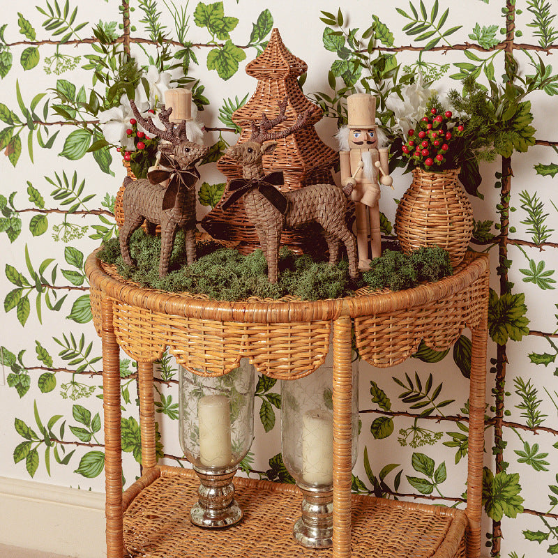 Runder Korbtisch im Vintage-Stil Brehn