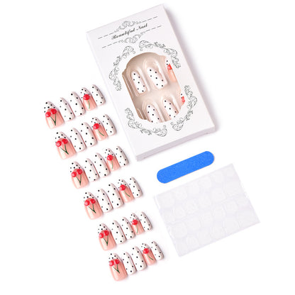 Kirschthema Druck-On Nagelkunst Set