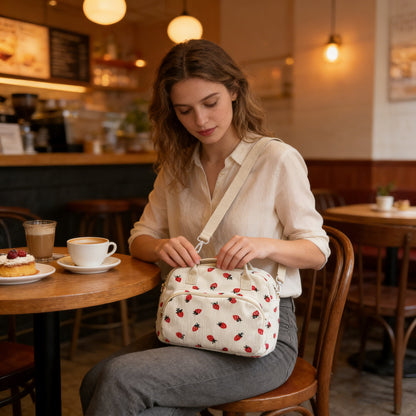 Stylische Erdbeer-Print-Handtasche