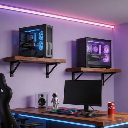 Wandmontage-Schwimmregal für Mid-Tower-Gaming-PC mit verstärkten Halterungen