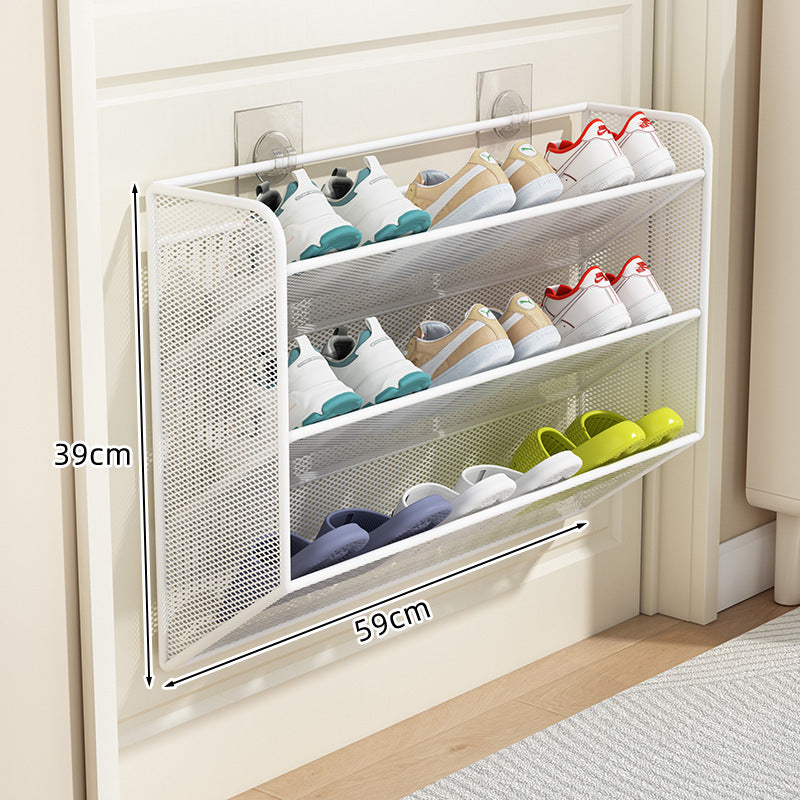 schlanker Über-Tür-Mesh-Schuhregal-Organisator mit belüftetem, schrägem Regal Brehn