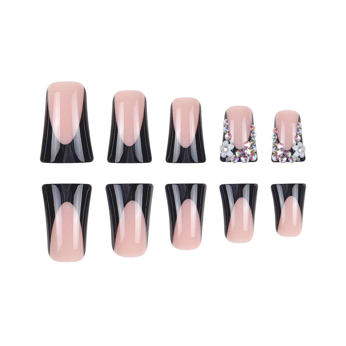 Stiletto Glitter-beschichtete Press-On Nägel Brehn