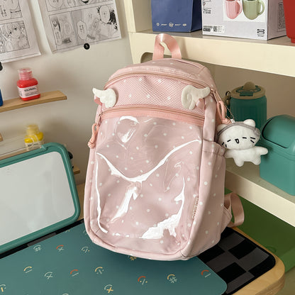 Transparenter Punktmuster-Rucksack Brehn