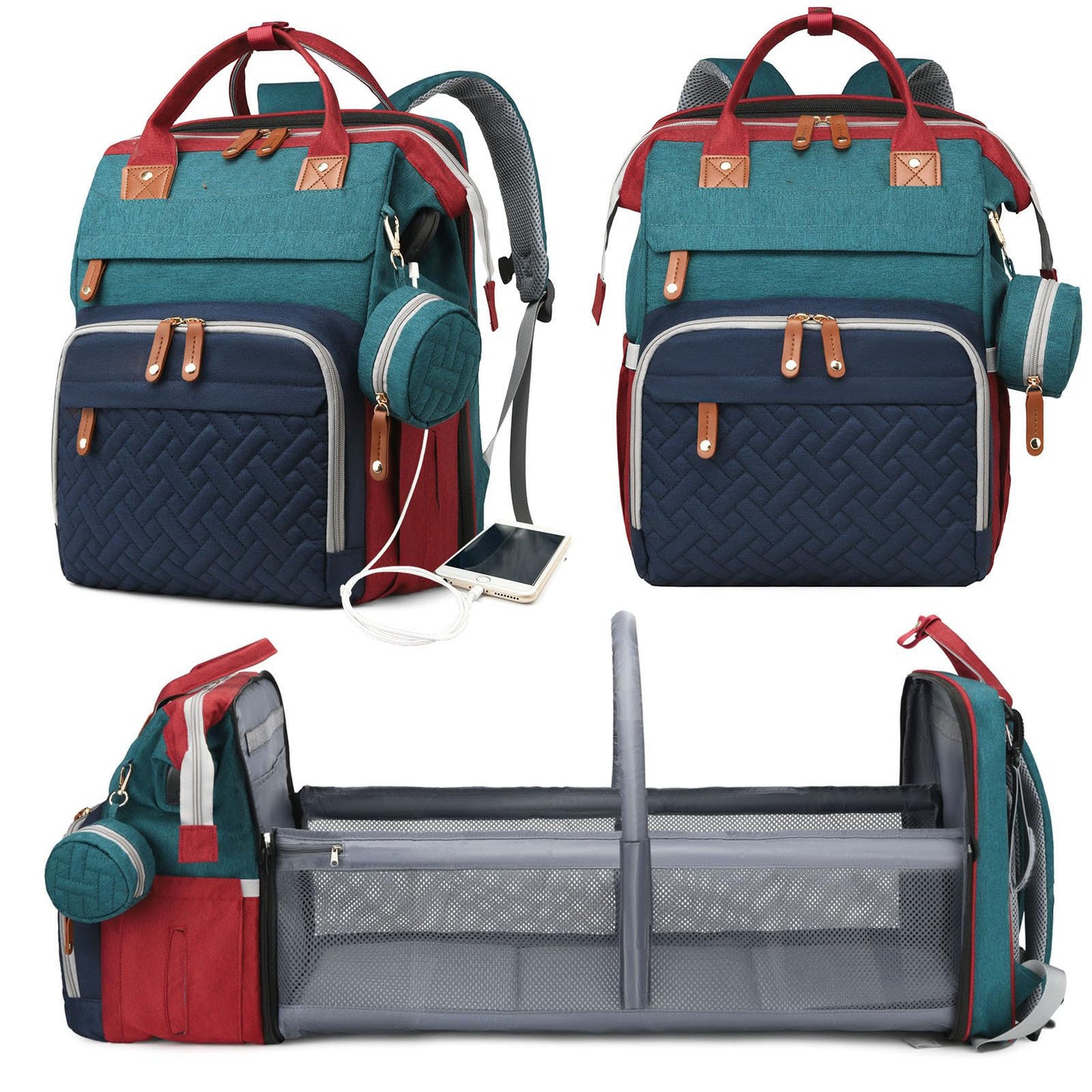 Unisex Multifunktionaler Rucksack mit abnehmbarem Reißverschluss und isolierter Fächer Brehn