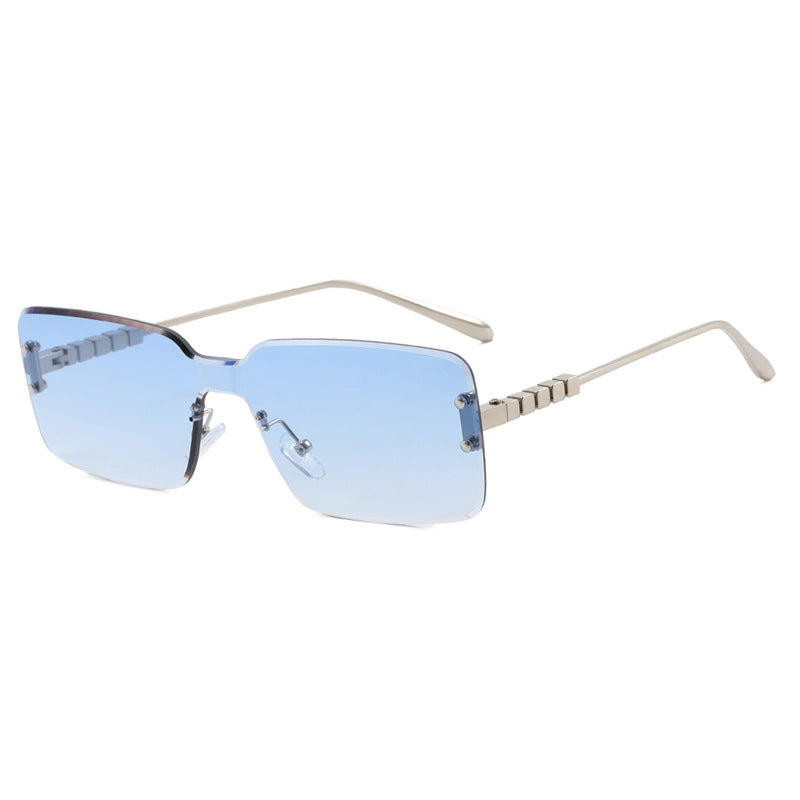 Damen moderne rechteckige Sonnenbrille mit stilvollem Metallrahmen Brehn