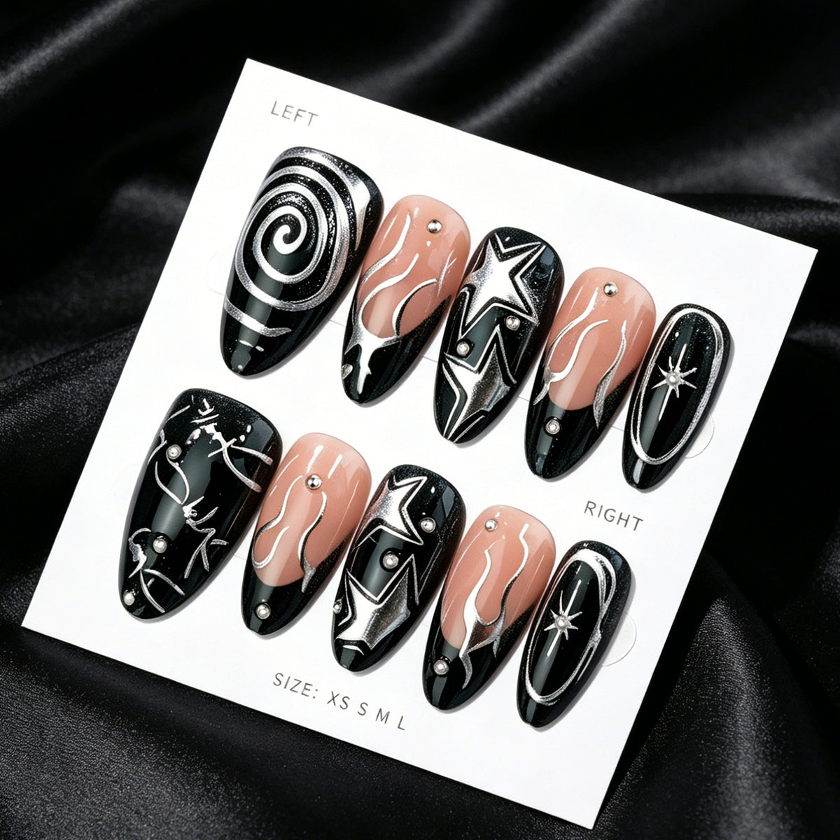 Künstlerisch von der Galaxie inspiriertes Press-On Nagelset